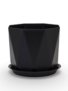 Горшок для цветов с поддоном «Призма», 4.7 л, пластиковый, графитовый - Фото 1