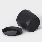 Горшок для цветов с поддоном «Призма», 4.7 л, пластиковый, графитовый  (артикул 5456748)  большой выбор товаров оптом и в розницу по низким ценам с доставкой