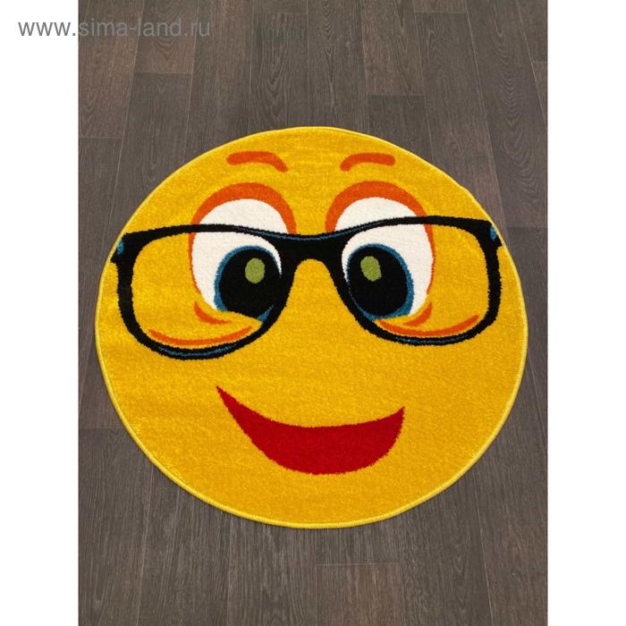 Ковёр круглый Merinos Smile, размер 100x100 см, цвет yellow - Фото 1