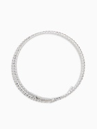 Браслет «Диско» змейка со стразами, d=5.5, белый в серебре - Фото 2