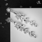Серьги висячие со стразами «Ажур» весеннее настроение, цвет белый в серебре, 7 см - Фото 3
