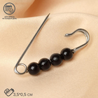 Булавка «Жемчужная», 4 см, шар №4, чёрная в серебре, 3.5 см - Фото 3