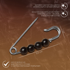 Булавка «Жемчужная», 4 см, шар №4, чёрная в серебре, 3.5 см - Фото 2