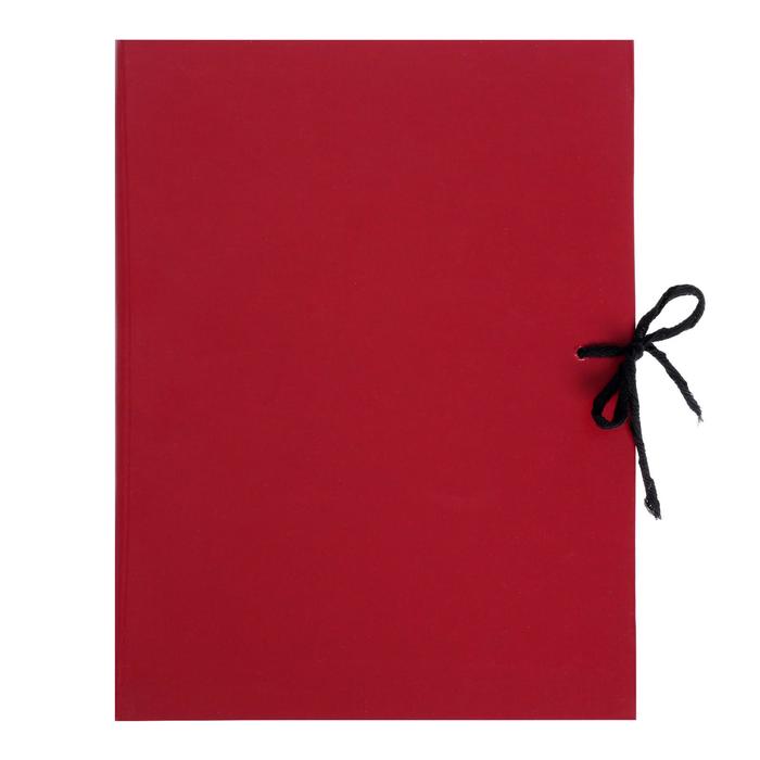 Папка архивная А4 на 2 завязках Calligrata 100мм, с гребешками, бумвинил, бордовая