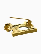 Брошь «Швейная машина» с мотком ниток, цвет чёрно-белый в золоте - Фото 3