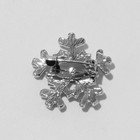 Брошь «Снежинка» мини, цвет белый в серебре - Фото 3