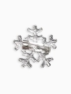 Брошь новогодняя «Снежинка», маленькая, белая в серебре - Фото 3