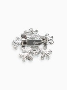 Брошь новогодняя «Снежинка», маленькая, белая в серебре - Фото 4