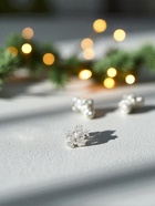 Брошь новогодняя «Снежинка», маленькая, белая в серебре - Фото 5