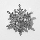 Брошь «Новогодняя» снежинка пушистая, мини, цвет белый в серебре - Фото 2