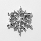 Брошь «Новогодняя» снежинка пушистая, мини, цвет белый в серебре - Фото 3