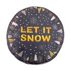 Чехол для пуфика Этель "Let it snow", d=60 см, рогожка, 100% п/э - Фото 1