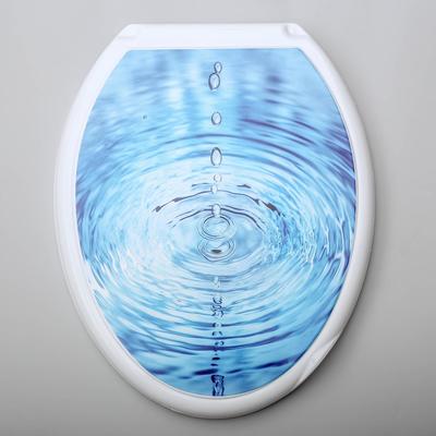 Сиденье для унитаза «Декор. Капли», 44.5×37.5 см, с крышкой, белое