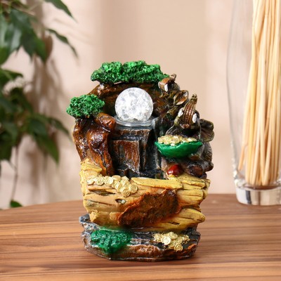 Фонтан настольный «Слоны с монетками в чаше», 20×13 см, с подсветкой