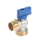 Кран шаровой ZEIN engr, для подключения бытовой техники, угловой, 1/2" × 3/4", латунь - Фото 2