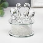 Фигурка стекло «Два лебедя», бисер, 8.4×6.8×5.8 см - Фото 1