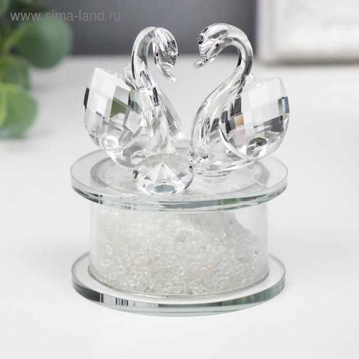 Фигурка стекло «Два лебедя», бисер, 8.4×6.8×5.8 см - Фото 1