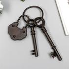 Фигурка настенная «Замок и два ключа», панно чугун, 23×7.5 см - Фото 2