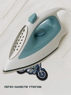 Термоаппликация «Мотоцикл», 8×6 см, синяя - Фото 2