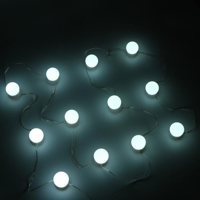 Комплект светильников для подсветки зеркала, 12шт, контроллер, от USB, 3000 - 6500К - фото 1907157446