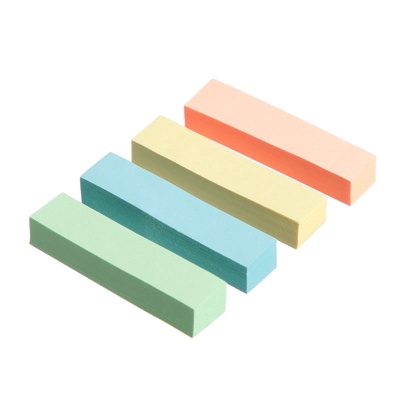 Блок-закладка с липким краем, 4 по 80 штук, 12×50 мм, пастельные, бумажные