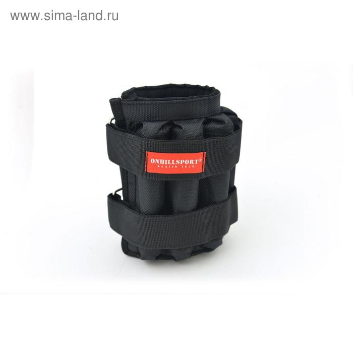 Утяжелители 2 × 4 кг (грузы съёмные 500 г, 16 шт.), цвет чёрный - Фото 1