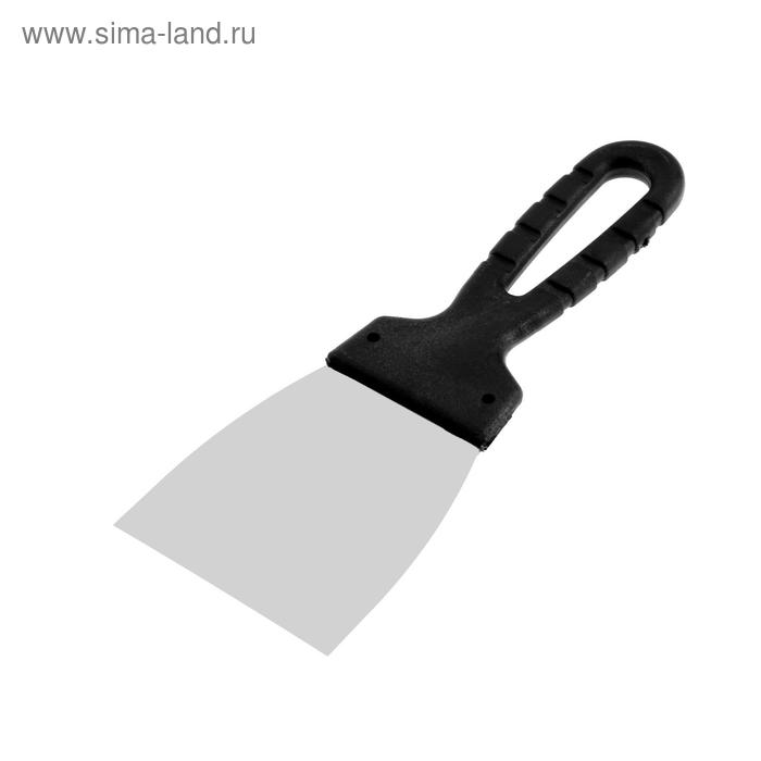 Шпатель фасадный ЛОМ, 80 мм, нержавеющая сталь, пластиковая рукоятка - Фото 1