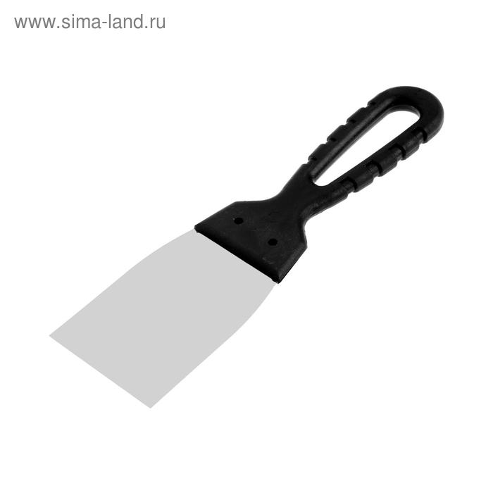 Шпатель фасадный ЛОМ, 60 мм, нержавеющая сталь, пластиковая рукоятка - Фото 1