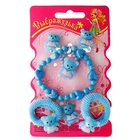Набор детский "Выбражулька" 5 предметов: 2 резинки, клипсы, кулон, кольцо, мишки девочки, цвет МИКС - Фото 1