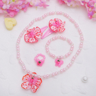 Набор детский "Выбражулька" 5 предметов: 2 заколки, кулон, браслет, кольцо, бантик с ягодкой, цвет МИКС - Фото 2