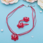 Набор детский "Выбражулька" 3 предмета: 2 заколки, кулон, бабочки на банте, цвет МИКС - Фото 1