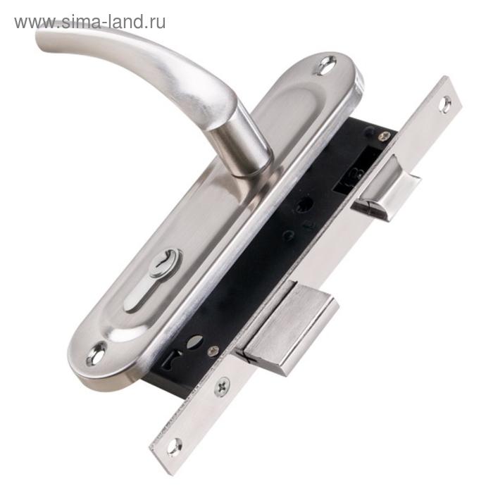 

Замок врезной цилиндровый с защёлкой, с ручкой KIT P16 4070, 5 кл., цвет матовый никель