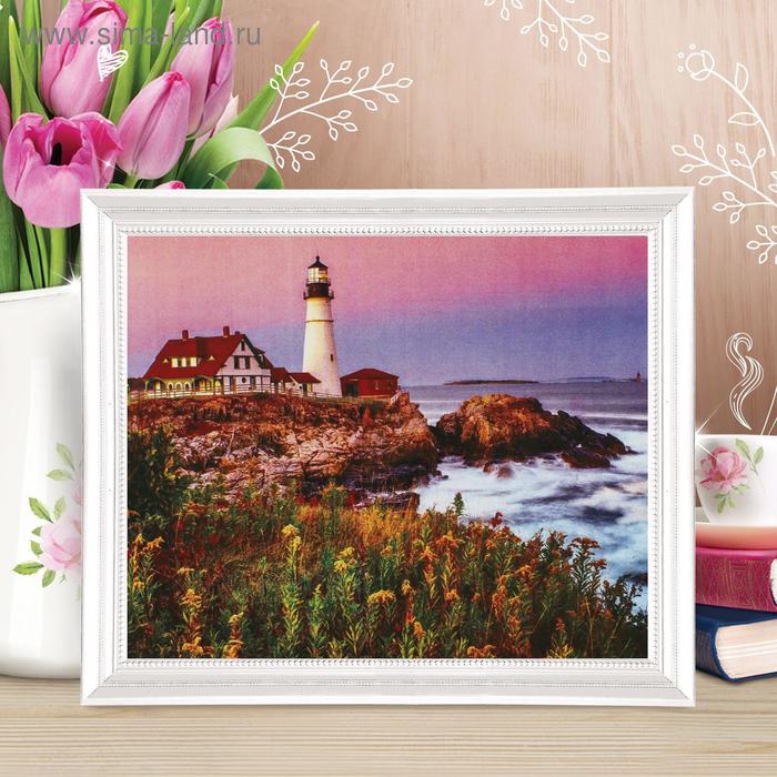 Роспись по холсту «Маяк на рассвете» по номерам с красками по 3 мл+ кисти+крепеж, 30×40 см - Фото 1