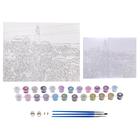 Роспись по холсту «Маяк на рассвете» по номерам с красками по 3 мл+ кисти+крепеж, 30×40 см - Фото 3