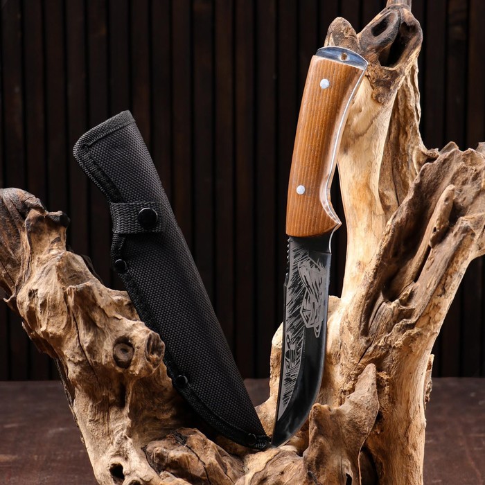 Нож охотничий "Причал" 26см, клинок 140мм/2,4мм, с гравировкой - фото 1905708646