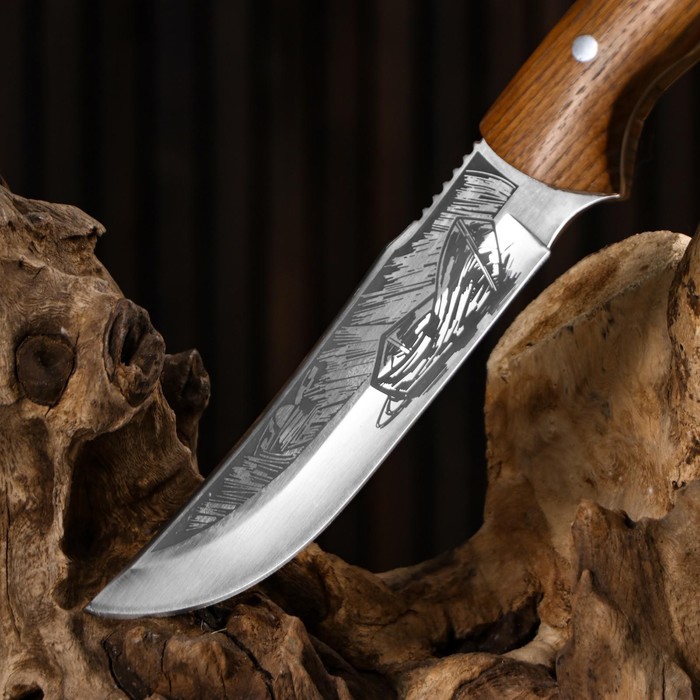 Нож охотничий "Причал" 26см, клинок 140мм/2,4мм, с гравировкой - фото 1905708649