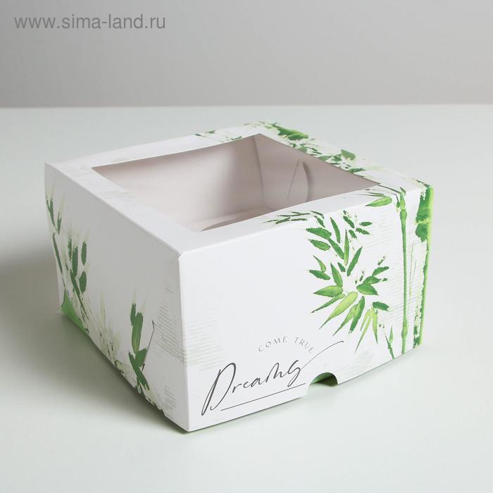 Коробка на 4 капкейка, кондитерская упаковка «Dreams come true», 16 х 16 х 10 см - Фото 1