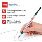 Ручка шариковая Cello Slimo Grip узел 0.7мм, грип, синяя, черная, красная, зеленая - Фото 4