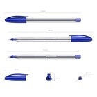 Ручка шариковая ErichKrause U-108 Classic Stick, игольчатый узел 1,0 мм, чернила синие, ультра-мягкое письмо - Фото 8