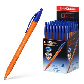 Ручка шариковая автоматическая ErichKrause U-208 Orange Matic 1.0, Ultra Glide Technology, чернила синие
