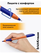 Ручка шариковая ErichKrause. U-109 Orange Stick&Grip, синий стержень, узел 1 мм, резиновый упор - Фото 5