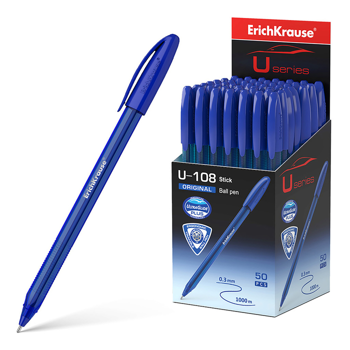 Ручка шариковая ErichKrause U-108 Original Stick 1.0, Ultra Glide Technology, чернила синие - Фото 1