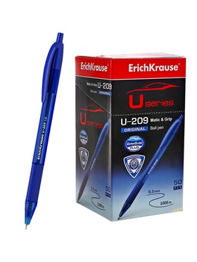 Ручка шариковая автоматическая ErichKrause U-209 Original Matic&Grip 1.0, Ultra Glide Technology чернила синие 5471669