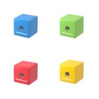 Точилка 1 отверстие с контейнером ErichKrause «S-Cube» с контейнером, МИКС 4 вида - Фото 2
