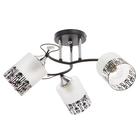 Люстра ГАЛЛОП 890531 3х60Вт Е27 черный/матовый белый с черным рисунком - фото 24182500