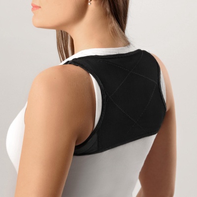 Массажёр - фиксатор для осанки, на фастексах, размер M-L, чёрный