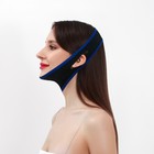 Маска текстильная против храпа, эластичная, на липучке, чёрная, синяя - Фото 3
