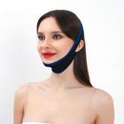 Маска текстильная против храпа, эластичная, на липучке, чёрная, синяя - Фото 4