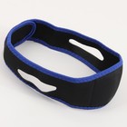 Маска текстильная против храпа, эластичная, на липучке, чёрная, синяя - Фото 5