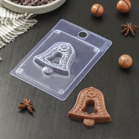 Форма для шоколада и конфет пластиковая «Колокольчик», 15×10×3 см, цвет прозрачный